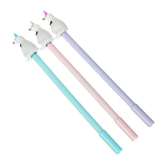 Ручка гелевая синяя с вращающимся наконечником в форме белого медведя, пластик, 21см