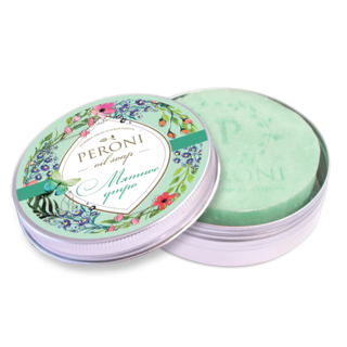 Медовое мыло ручной работы Peroni Мятное утро, 95 г, в жестяной упаковке