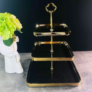 Трёхъярусная этажерка Lenardi Multicolor, фарфор, в подарочной упаковке, арт. 122-042