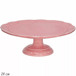 Тортовница Lenardi 28 см на ножке  БАВАРИЯ в подарочной упаковке. Керамика, арт. 110462