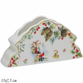 Салфетница Lenardi Новогодний в подарочной упаковке. Фарфор, арт. 205-352