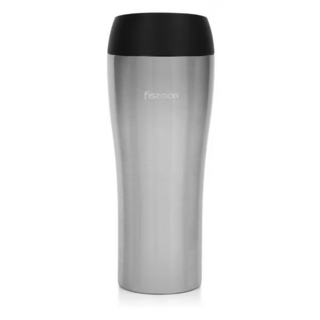 9886 FISSMAN Термокружка 420мл, цвет Черный (нерж.сталь)