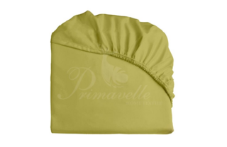 Простыня из однотонного сатина лайм на резинке, размер 90х200