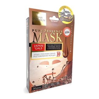 Маски для лица Japan Gals Pure5 Essence Premium c тремя видами коллагена, 30 шт