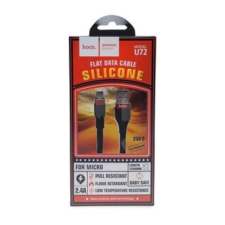 USB кабель HOCO U72 Forest MicroUSB, 1.2м, 2.4A, силикон (черный)