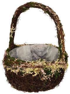 Декоративное кашпо Blumentag FLB-03/2 корзинка с ручкой, 21х21х30/11 см