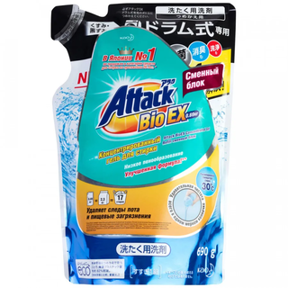Концентрированный гель для стирки Attack BioEX, сменный блок, 690 г