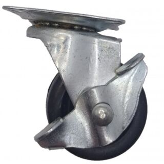 Колесо поворотное с тормозом черная резина 50мм SCRB 25