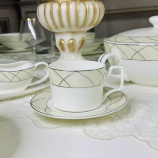 Кофейный набор Lenardi Pandora Cream 12 предметов 120 мл, костяной фарфор, в подарочной упаковке, арт. 145-444