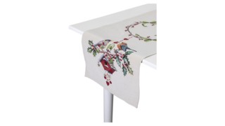 Дорожка для стола Mix&Match Home Зимний пир Скворечники 40х100 см, гобелен, голубой