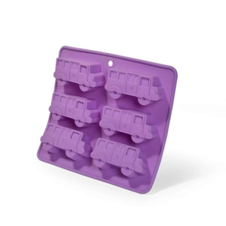 6652 FISSMAN Форма для выпечки 6 кексов АВТОБУС (силикон)