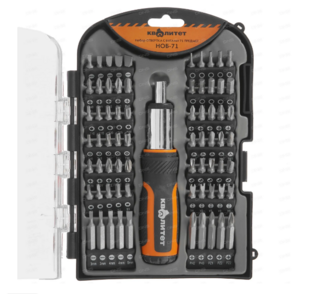 Набор отвертка с битами Квалитет 71 предмет