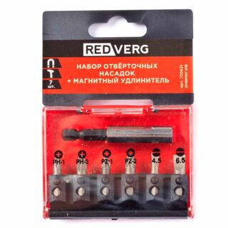 Набор бит Redverg 7шт PH, PZ, SL(720631)