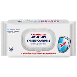 Влажные салфетки с клапаном Смарт эконом для всей семьи, 120 шт