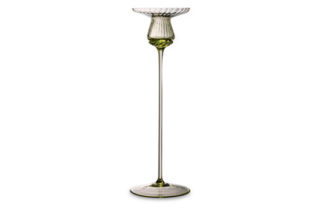 Подсвечник Anna Von Lipa 30 см, стекло хрустальное, зелёный