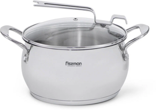 5217 FISSMAN Кастрюля VITA 22x12,5 см / 4,5л со стеклянной крышкой (нерж.сталь)
