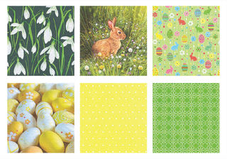 Салфетки бумажные Love2art ассорти "Весенний зайчик", 33 x 33 см, 12 шт.