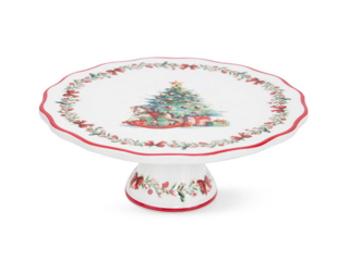 14196 FISSMAN Подставка для торта NEW YEAR 20см (фарфор)