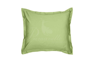 Наволочка из однотонного сатина с ушками зеленая, размер 52x74