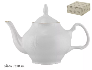 Чайник Lenardi 1 л MARIA GOLD в подарочной упаковке. Фарфор, арт. 226-021