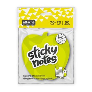 Стикеры фигурные Attache Selection, яблоко, 70х70 мм, 50 листов