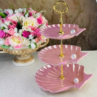 Трёхъярусная этажерка Lenardi Перламутр, фарфор, в подарочной упаковке, арт. 106-204