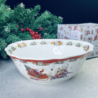 205-309 Салатник 23 см НОВОГОДНИЙ в под.уп., фарфор