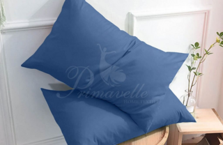 Наволочка из однотонного сатина на молнии василек, размер 52x74