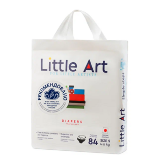 Подгузники Little Art для детей 4-6 кг, размер S, 84 штуки, CD-S84