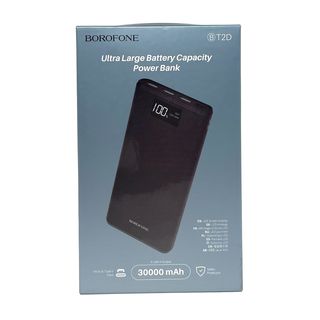 Внешний АКБ BOROFONE BT2D FullPower Mini 30000mAh, 3хUSB, 2A, LED дисплей, Li-Pol (черный)