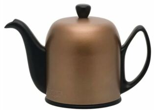 SALAM Mat Black - Чайник заварочный на 6 чашек с бронзовой крышкой 900 мл фарфор