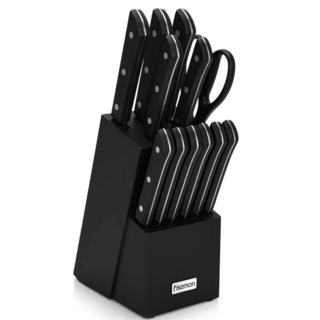 2716 FISSMAN Набор ножей 13 пр. YASUMOTO в деревянной подставке (X30Cr13 сталь)