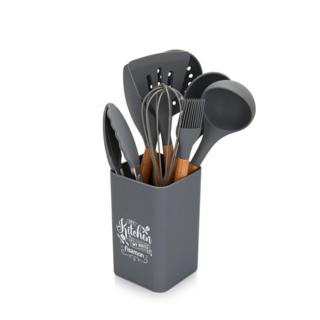 17293 FISSMAN Набор кухонных инструментов FLORENTIN 9 пр. (силикон+бук)