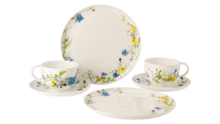 Набор для завтрака Rosenthal Альпийские цветы на 2 персоны 6 предметов, фарфор костяной