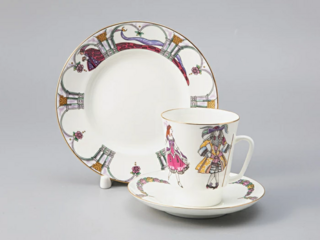 Трёхпредметный комплект Императорский фарфоровый завод, форма Майская, Балет "Спящая красавица"