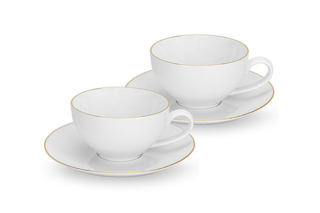 3667 FISSMAN Набор из 2 чашек FLOREE 430 мл с блюдцами (фарфор)