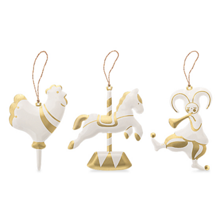 Набор ёлочных игрушек LUKNO "Ярмарка", 3 шт, золотой