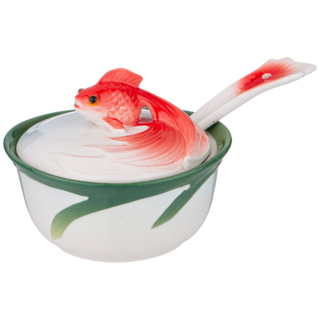 ИКОРНИЦА LEFARD "ЗОЛОТАЯ РЫБКА" С КРЫШКОЙ И ЛОЖКОЙ  10*10*9 СМ