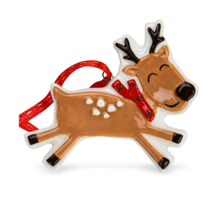 0401 FISSMAN Новогодняя елочная игрушка Олень 6х6см (доломит)