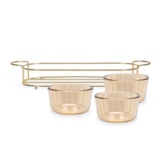 16391 FISSMAN Менажница 36x10,5x5,7см на стальной подставке (стекло)