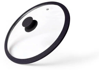 9920 FISSMAN Крышка ARCADES 28см с силиконовым ободком, цвет ЧЕРНЫЙ (стекло)