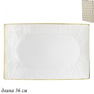 Прямоугольное блюдо 36см. MARIA GOLD в подарочной упаковке Фарфор арт. 226-127