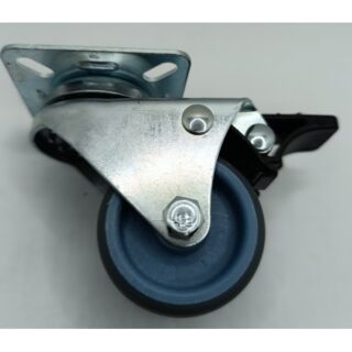 Колесо сдвоенное 48мм с тормозом из серой резины SCRndb 25