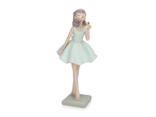 0287 FISSMAN Статуэтка "Девушка с лягушкой" 13,5х13,5х31см ( полирезин)