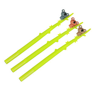 Ручка гелевая синяя, гибкий силиконовый корпус в форме коалы на ветке, пластик, 22см