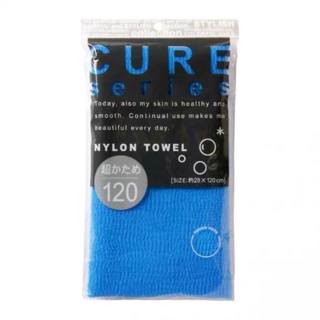 618758 "OHE" "CURE series" Мочалка для тела супержёсткая, 120 см. (синяя), 1/200