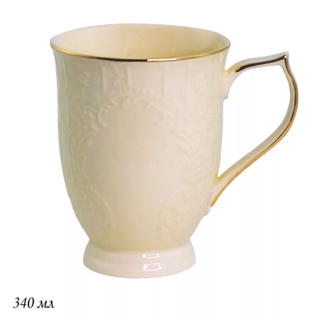 Кружка Lenardi 340 мл ДОМИНИКА КРЕМ в подарочной упаковке. Фарфор, арт. 205-407