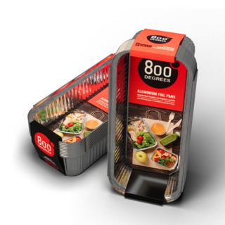 Алюминиевые поддоны 800 Degrees Foil Pans L-size, 10 шт. Лотки-поддоны из пищевой алюминиевой фольги для запекания, грилинга и барбекю.