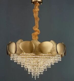 Люстра Lenardi диаметр 80 см, высота 50 см, стекло, нержавеющая сталь, арт. 299-251