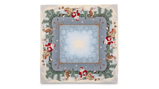 Салфетка подстановочная Mix&Match Home Дед мороз и лесные друзья 100х100 см, гобелен, голубой